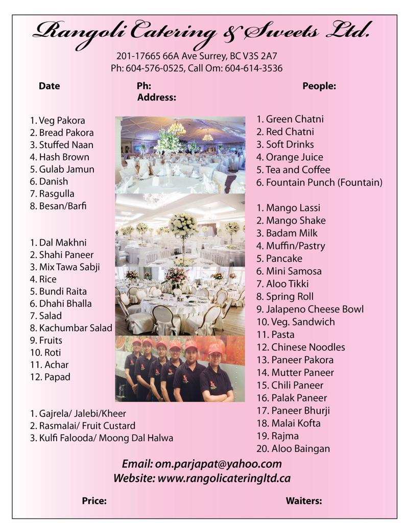 Catering Menu